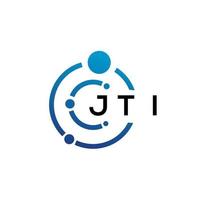 design de logotipo de tecnologia de letra jti em fundo branco. letras de iniciais criativas jti-lo conceito de logotipo. design de letra jti. vetor