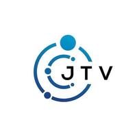 design de logotipo de tecnologia de letra jtv em fundo branco. letras de iniciais criativas jtv conceito de logotipo. design de letra jtv. vetor