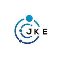 design de logotipo de tecnologia de letra jke em fundo branco. jke letras iniciais criativas conceito de logotipo. design de letra jke. vetor