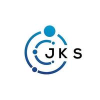design de logotipo de tecnologia de letra jks em fundo branco. jks iniciais criativas carta-lo conceito de logotipo. design de letra jks. vetor