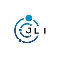 design de logotipo de tecnologia de letra jli em fundo branco. jli letras iniciais criativas conceito de logotipo. projeto de letra jli. vetor