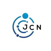 design de logotipo de tecnologia de carta jcn em fundo branco. jcn iniciais criativas carta-lo conceito de logotipo. design de letra jcn. vetor