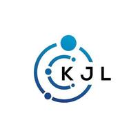 design de logotipo de tecnologia de letra kjl em fundo branco. kjl letras iniciais criativas conceito de logotipo. design de letra kjl. vetor