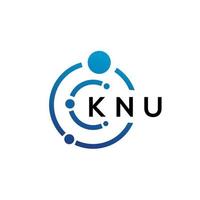 design de logotipo de tecnologia de letra knu em fundo branco. knu letras iniciais criativas conceito de logotipo. design de letra knu. vetor