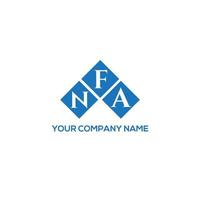 design de logotipo de carta nfa em fundo branco. conceito de logotipo de letra de iniciais criativas nfa. design de letra nfa. vetor