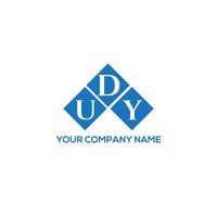 design de logotipo de carta udy em fundo branco. udy conceito de logotipo de letra de iniciais criativas. design de letra udy. vetor