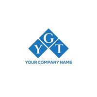 design de logotipo de carta ygt em fundo branco. conceito de logotipo de letra de iniciais criativas ygt. design de letra ygt. vetor