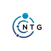 design de logotipo de tecnologia de letra ntg em fundo branco. ntg letras iniciais criativas conceito de logotipo. design de letra ntg. vetor