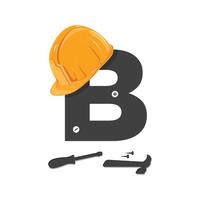 logotipo de construção inicial b vetor