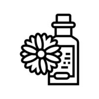 ilustração em vetor ícone de linha líquida de homeopatia bebida de camomila