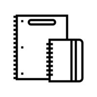 ilustração vetorial de ícone de linha de caderno espiral vetor