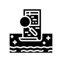 ilustração em vetor ícone de glifo de serviços de inspeção de piscina