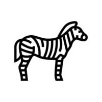 animal zebra na ilustração vetorial de ícone de linha de zoológico vetor