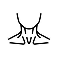ilustração em vetor de ícone de linha de corpo humano de pescoço
