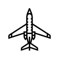 ilustração em vetor ícone de linha de avião a jato