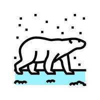 ilustração em vetor ícone de cor de urso polar