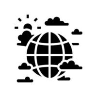 ilustração em vetor ícone glifo do clima global