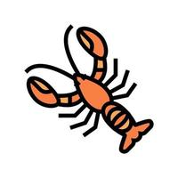 ilustração em vetor ícone de cor de frutos do mar lagosta