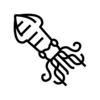 ilustração vetorial de ícone de linha de frutos do mar lula vetor
