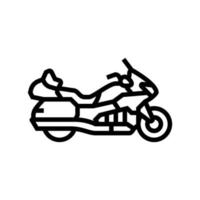 ilustração vetorial de ícone de linha de motocicleta de turismo vetor