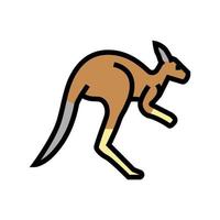 animal canguru na ilustração vetorial de ícone de cor do zoológico vetor