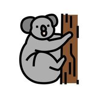 animal coala na ilustração vetorial de ícone de cor do zoológico vetor