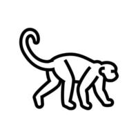 animal macaco na ilustração vetorial de ícone de linha de zoológico vetor