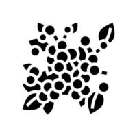 ilustração vetorial de ícone de glifo de ramo de planta de mirtilo vetor