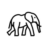 animal elefante na ilustração vetorial de ícone de linha de zoológico vetor