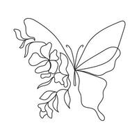 logotipo abstrato de vetor com borboleta e flor. modelos de design corporativo em estilo minimalista linear moderno, emblema de estúdio de beleza e cosméticos - ícone para maquiador, moda