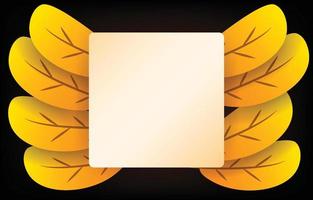 fundo de outono com folhas amarelas douradas com molduras quadradas e letras com desconto. conceito de outono, para papel de parede, cartões postais, cartões, páginas do site, banners, vendas online. ilustração vetorial