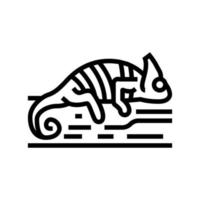 ilustração vetorial de ícone de linha de animais selvagens camaleão vetor