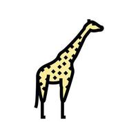 animal girafa em ilustração vetorial de ícone de cor de zoológico vetor