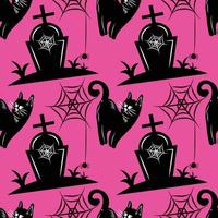 item fofo de halloween design de vetor sem costura fundo rosa