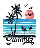 design de camiseta gráfica de verão vetor