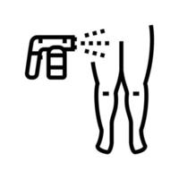 ilustração vetorial de ícone de linha de pintura bronzeada de perna vetor