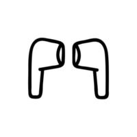ilustração de contorno de vetor de ícone de tampas de fone de ouvido