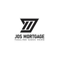 letra inicial abstrata jm ou mj logotipo na cor preta isolado no fundo branco aplicado para o logotipo da empresa de investimento hipotecário também adequado para as marcas ou empresas com nome inicial jm ou mj. vetor