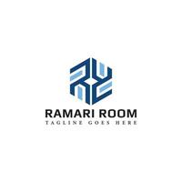 letra inicial abstrata r ou rr logotipo na cor azul isolado em fundo branco aplicado para logotipo de negócios de fisioterapia também adequado para as marcas ou empresas têm nome inicial r ou rr. vetor