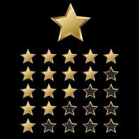 coleção de taxa de sucesso do prêmio de classificação por estrelas de ouro brilhante vetor