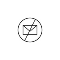 poste e carta sinal monocromático. símbolo de contorno desenhado com linha fina preta. adequado para sites, aplicativos, lojas, lojas etc. ícone vetorial de envelope cruzado vetor
