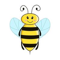 abelha engraçada dos desenhos animados. vetor em um fundo branco isolar