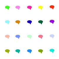 coleção de ícones de linha de bolhas de fala multicoloridas vibrantes em forma oval vetor