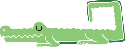 crocodilo de desenho animado desenhado à mão peculiar vetor