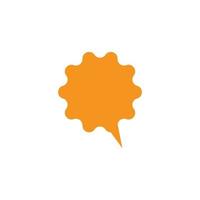 conceito de sinal e símbolos. símbolo de contorno em estilo simples. ícone de linha vibrante de balão laranja em forma de estrela com cantos arredondados vetor