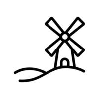 vetor de ícone de moinho de vento. ilustração de símbolo de contorno isolado
