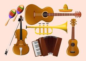 Vetores do instrumento de música mariachi