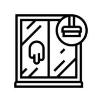 ilustração vetorial de ícone de linha de limpeza de janelas vetor
