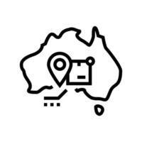 ilustração em vetor ícone de linha de rastreamento de remessa austrália