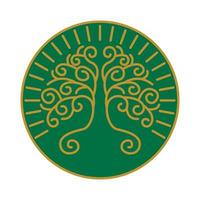modelo de logotipo de vetor de árvore de linha decorativa